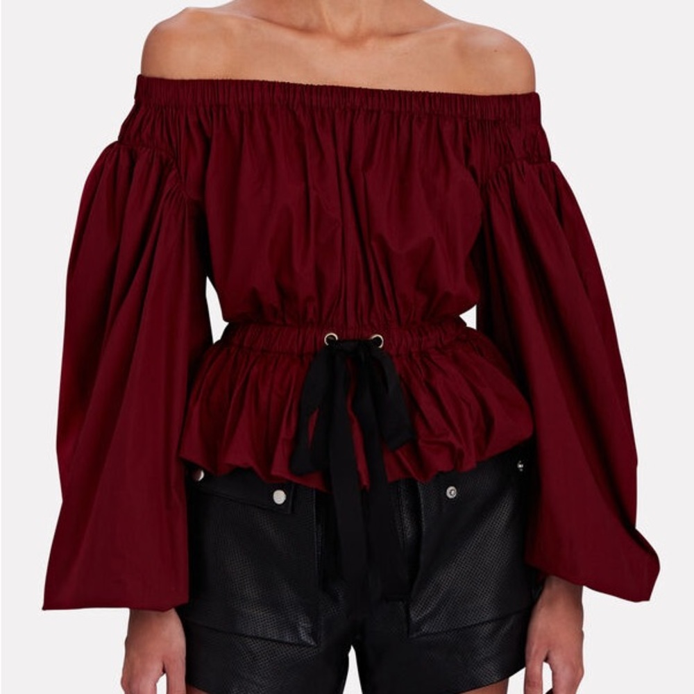 Ulla Johnson off the shoulder poplin top